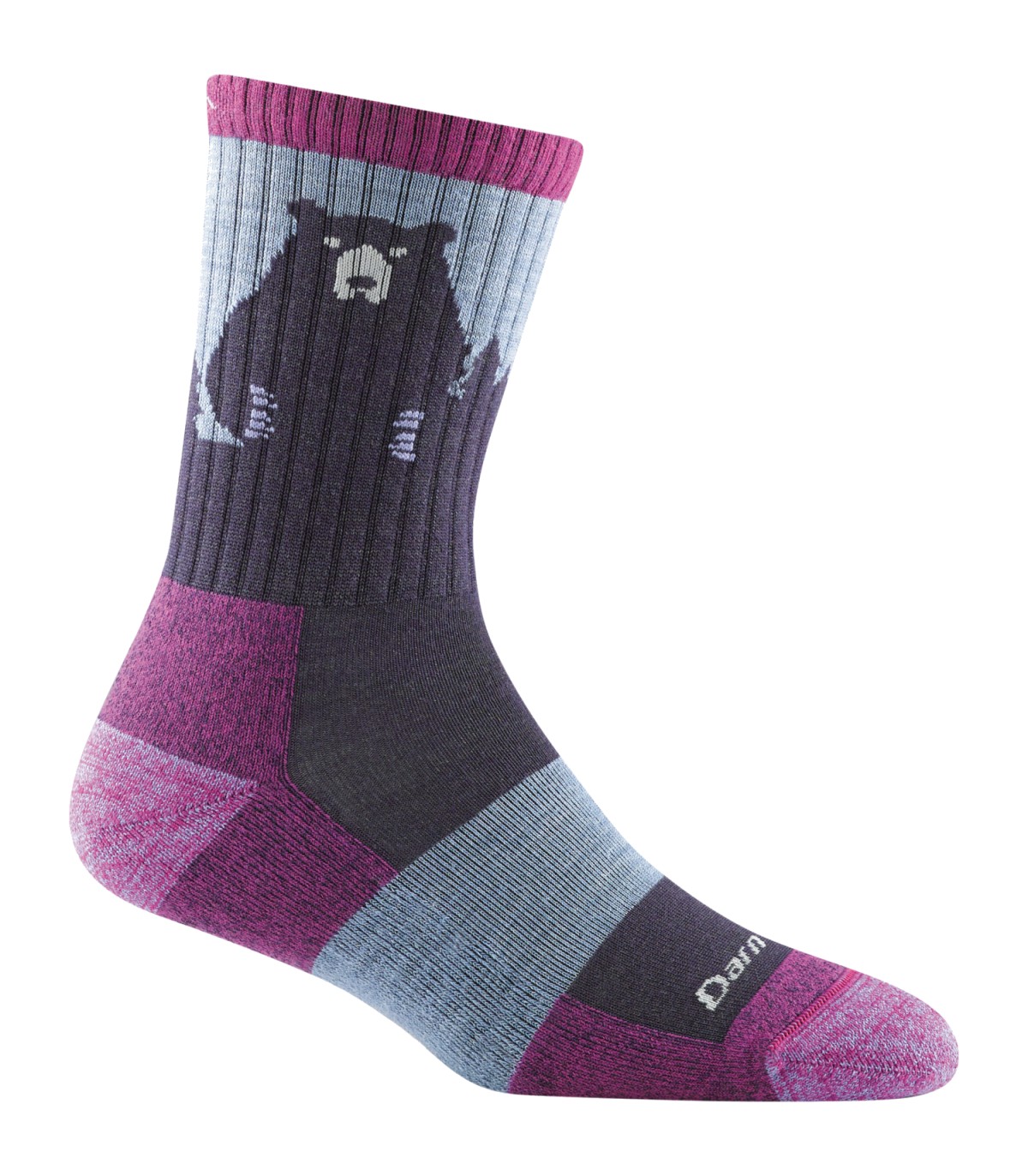 Darn Tough Lightweight Merino Micro Crew Paarse Wandelsokken
