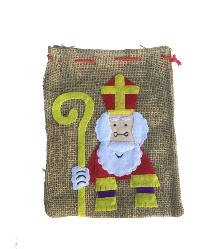 Mini jute Sinterklaas cadeau zak